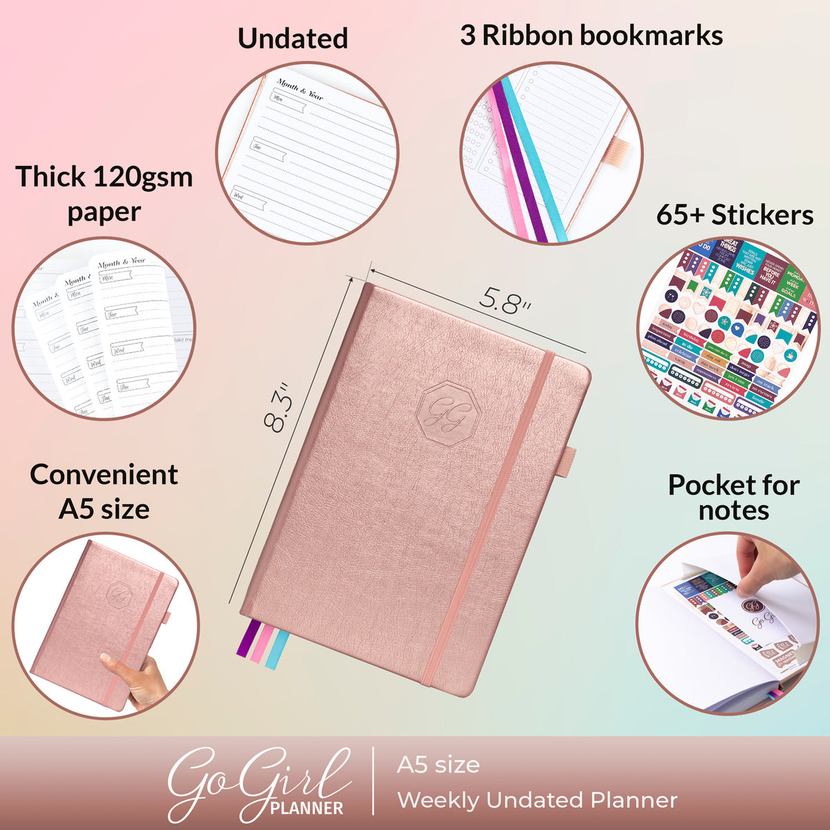 GoGirl Planner and Organizer for Women – Pocket Size Weekly Planner, Goals  Journal & Agenda to Improve Time Management, Productivity & Live Happier.