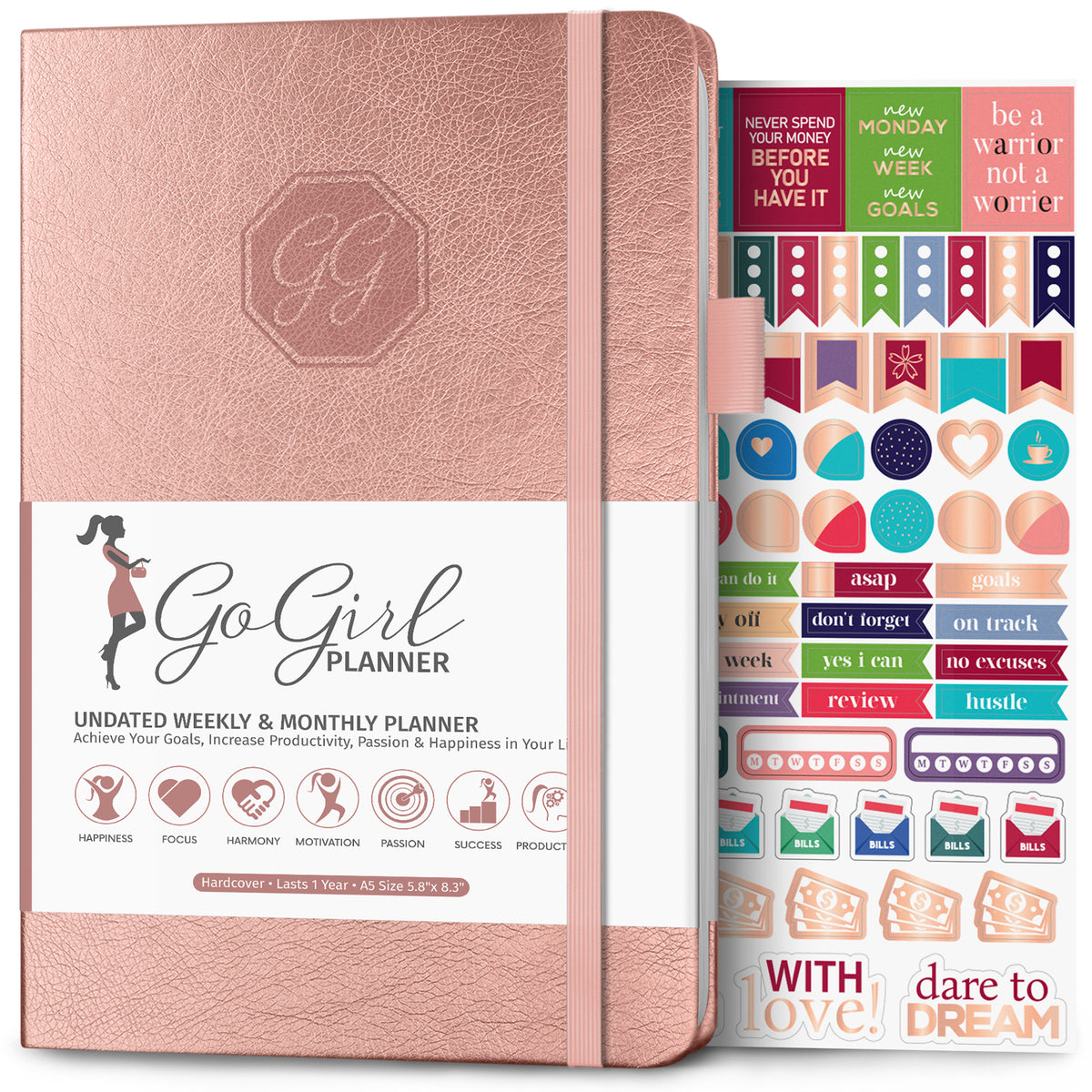 GoGirl Planner and Organizer for Women – Pocket Size Weekly Planner, Goals  Journal & Agenda to Improve Time Management, Productivity & Live Happier.