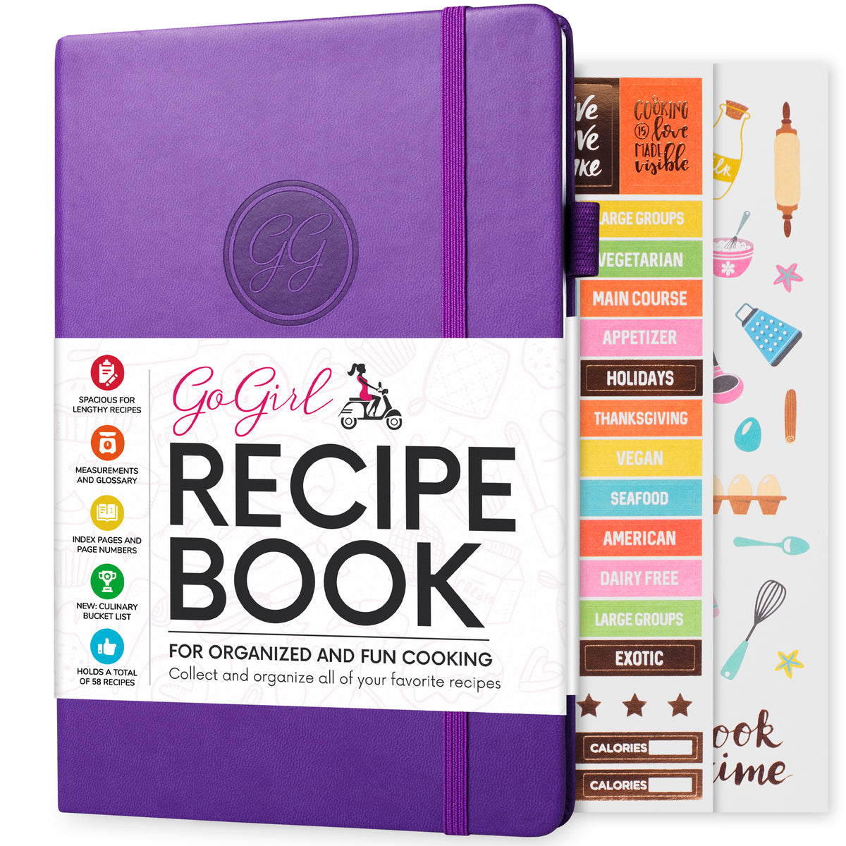 GoGirl Recipe Book – Blank Cookbook to Write In Your Own Recipes – Empty  Cooking Journal for Family Recipes – Personalized Recipe Notebook –