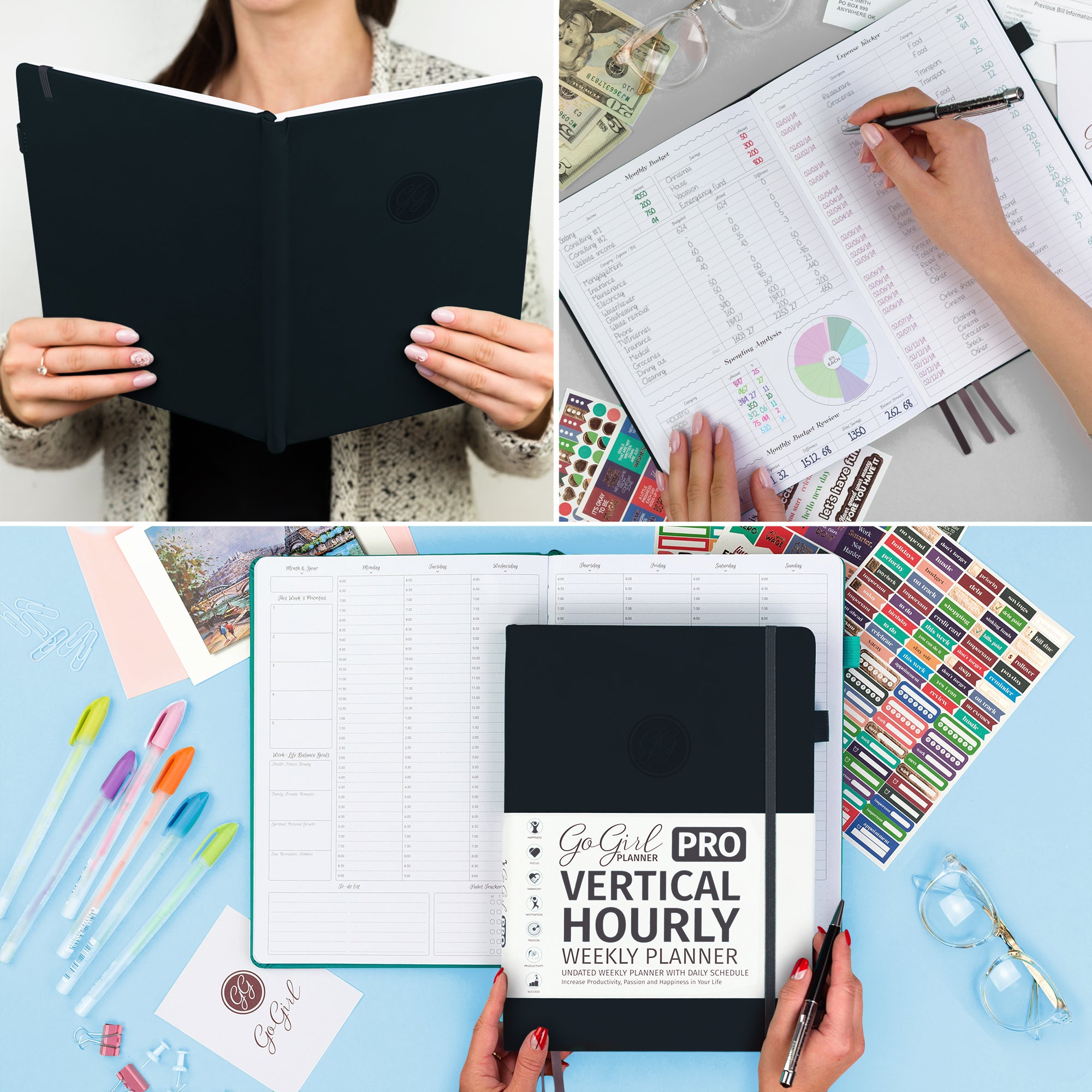 Pro vertical hourly weekly planner gogirl