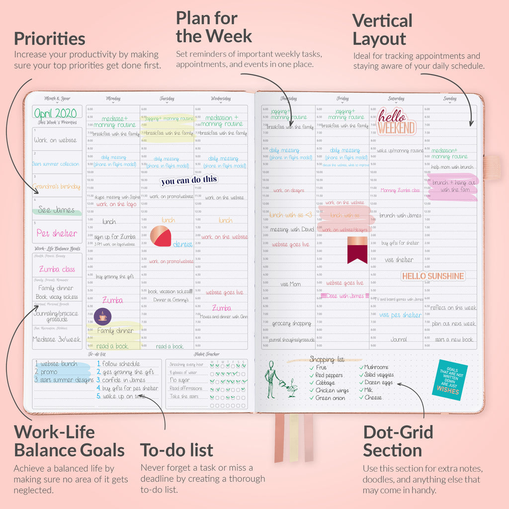 Pro Horizontal Weekly Planner – GoGirl