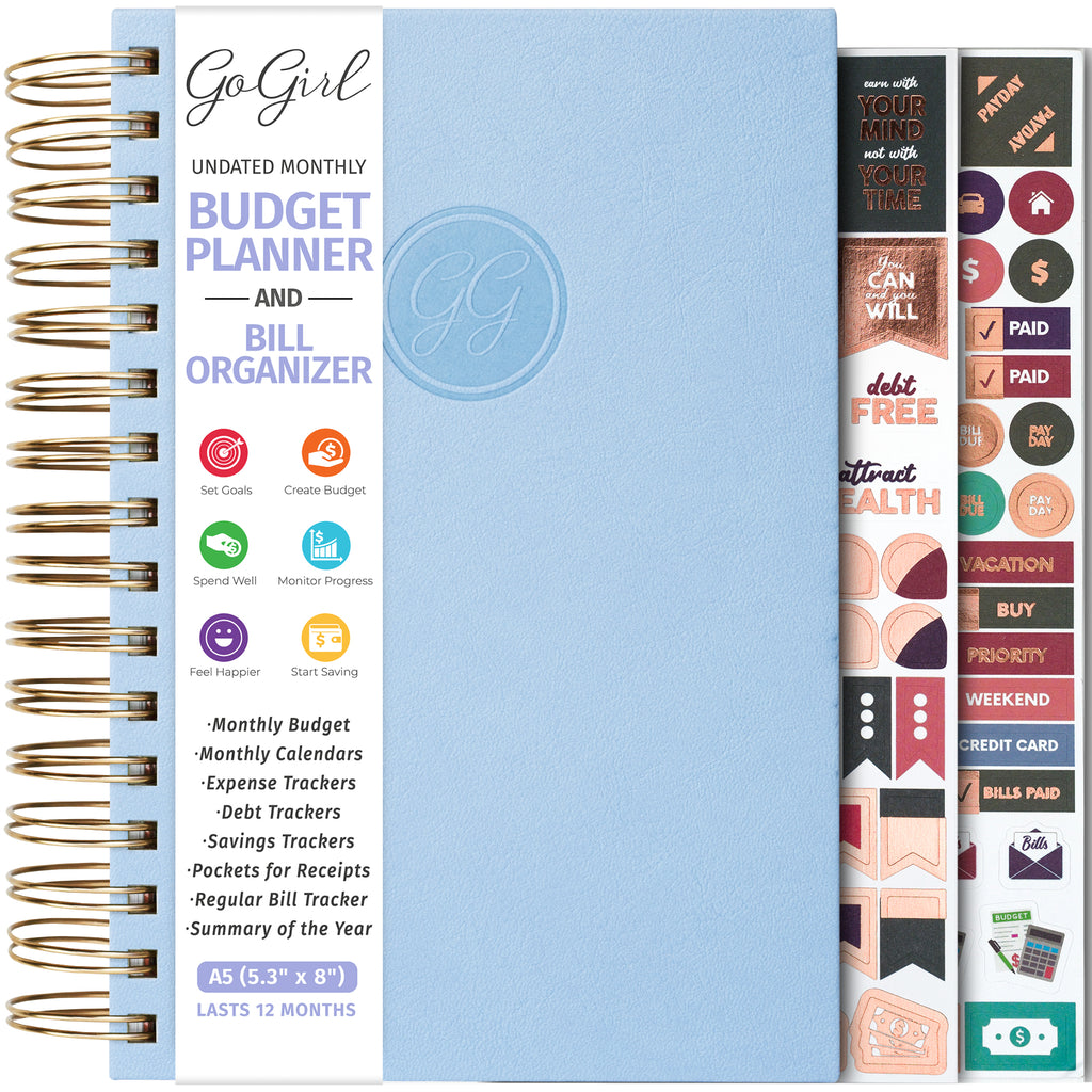 PLANBERRY Budget Planner & Monthly Bill Organizer with Pockets Premium – Home Finance & Bill Payment Organizer – Budgeting Book with Income 